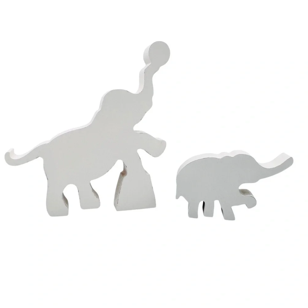 Whimsical Elephant Circus Family Red & White Wooden Sign Set of 3 Home Decor NEW